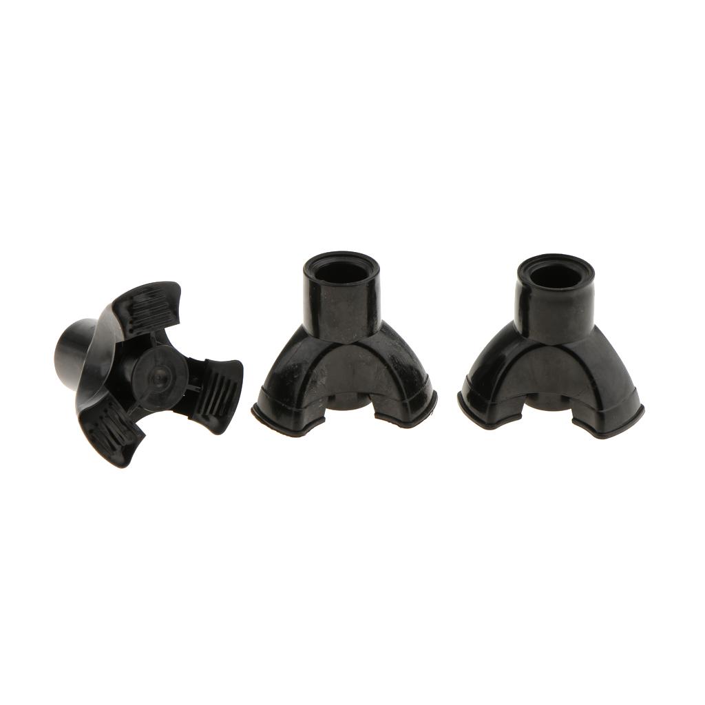 3x Lightweight Forearm Crutches Cane Tips Rubber Crutch Tip 7/8 Inch For Hiking/Travel Black 19mm